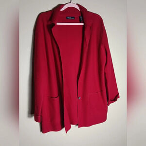 Valerie Steven's new wool wool mark  red jacket size small